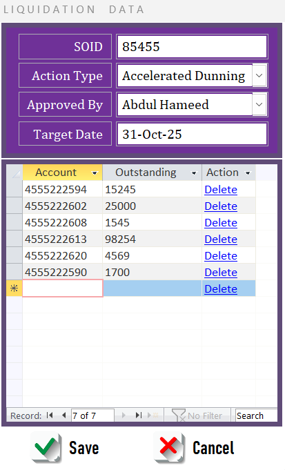 DEDUPE-IO Liquidation Data Entry - Financial management system