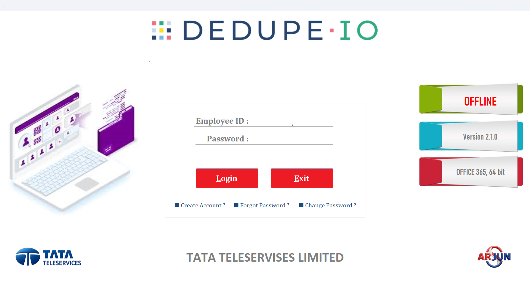 DEDUPE-IO Login Authentication - Secure role-based access control