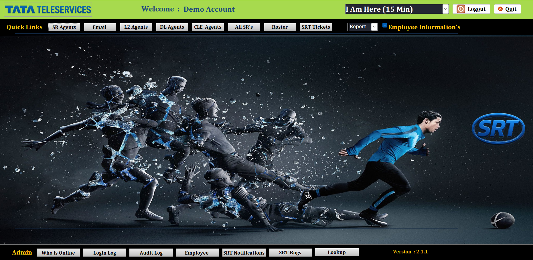 SRT Main Dashboard - Personalized user dashboard with quick access links